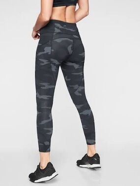 High-Waist Charcoal Camo Active Leggings